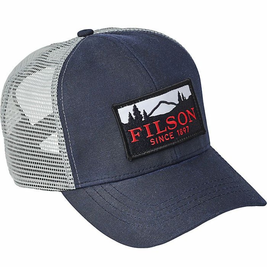 Outerwear * | Filson Logger Mesh Cap Navy