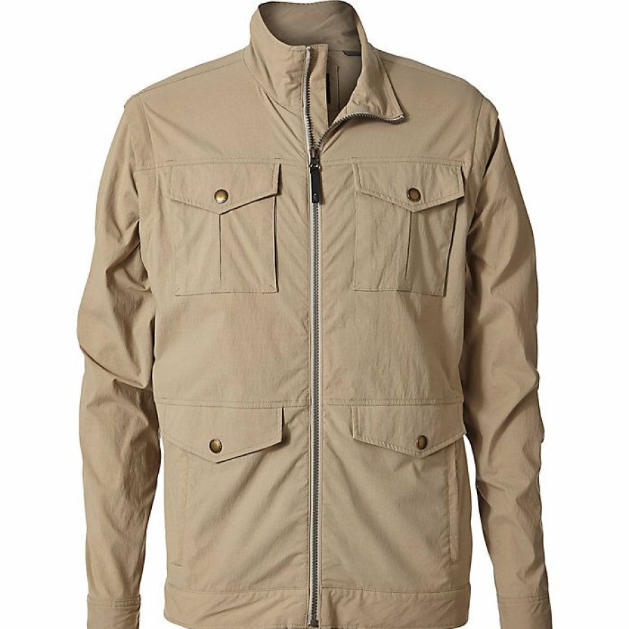 Mens Outerwear * | Royal Robbins Men'S Traveler Convertible Jacket Khaki