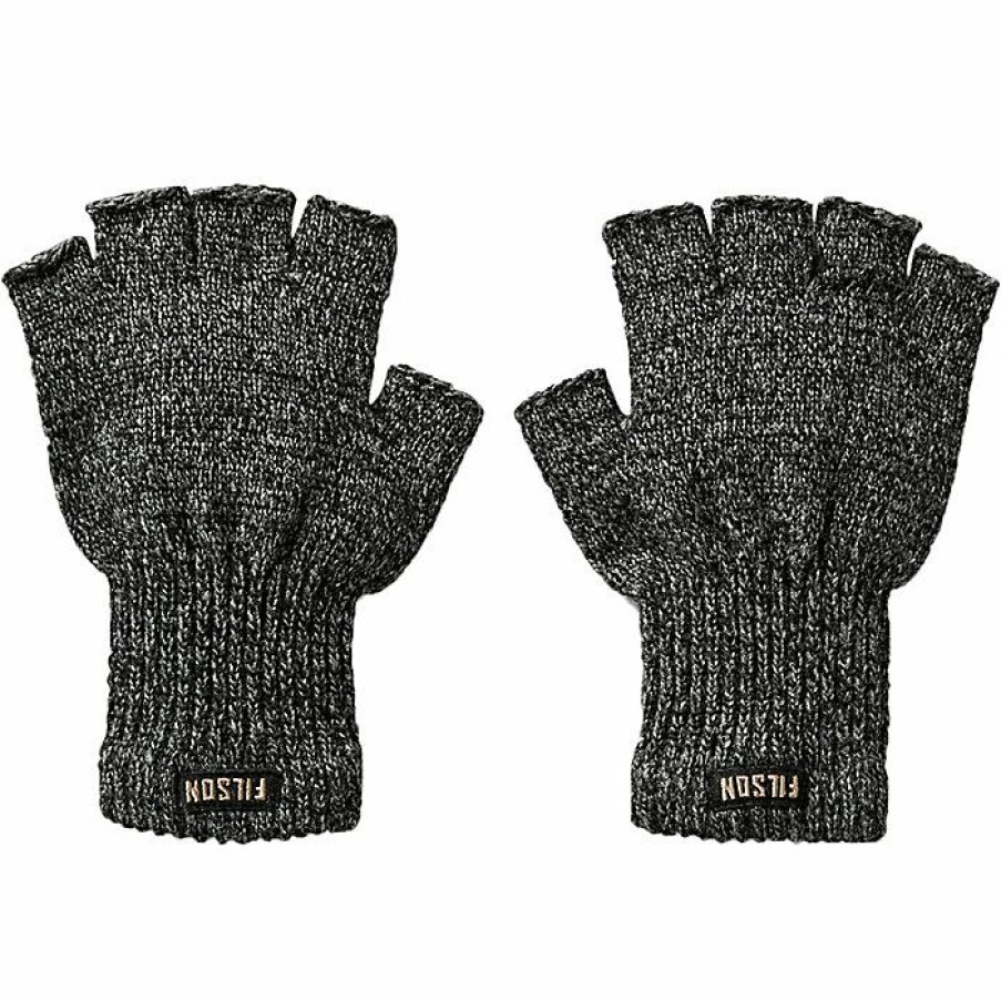 Mens Outerwear * | Filson Fingerless Knit Glove Charcoal