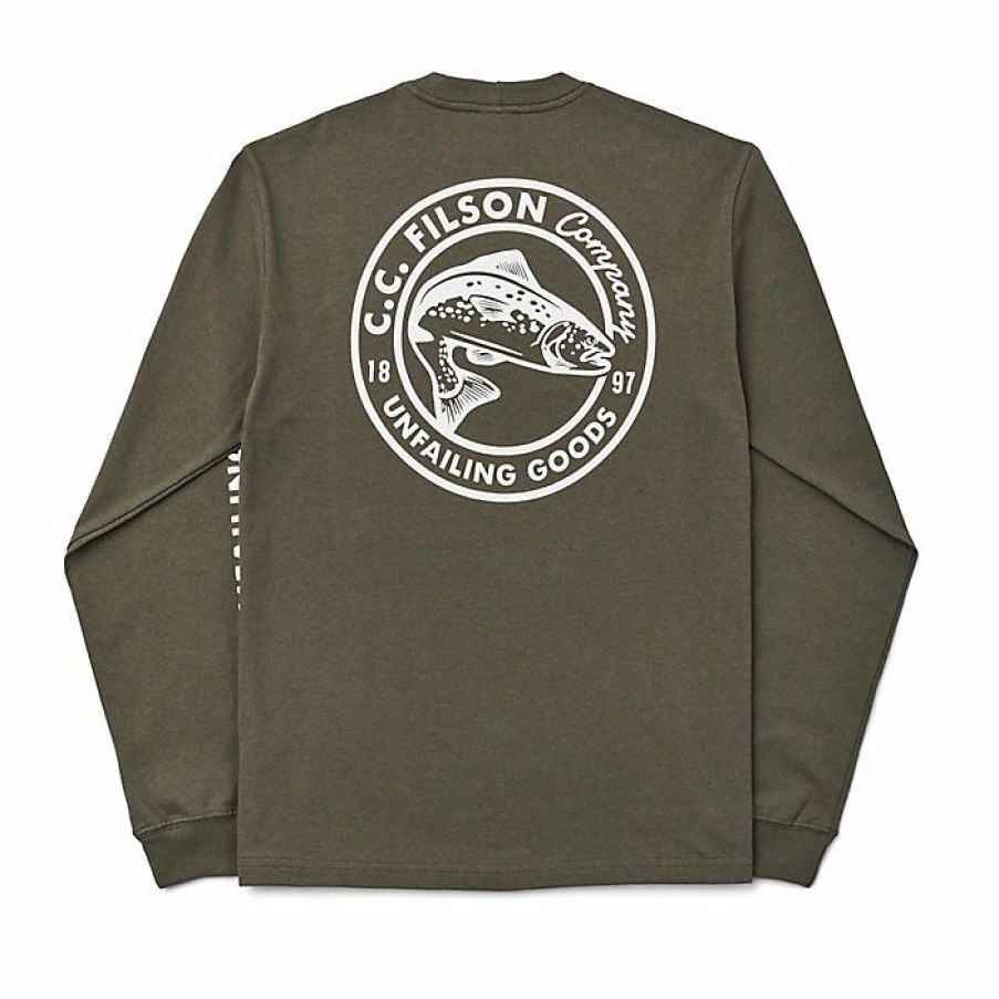 Mens Clothing * | Filson Men'S Pioneer Graphic Ls T-Shirt Dusty Olive