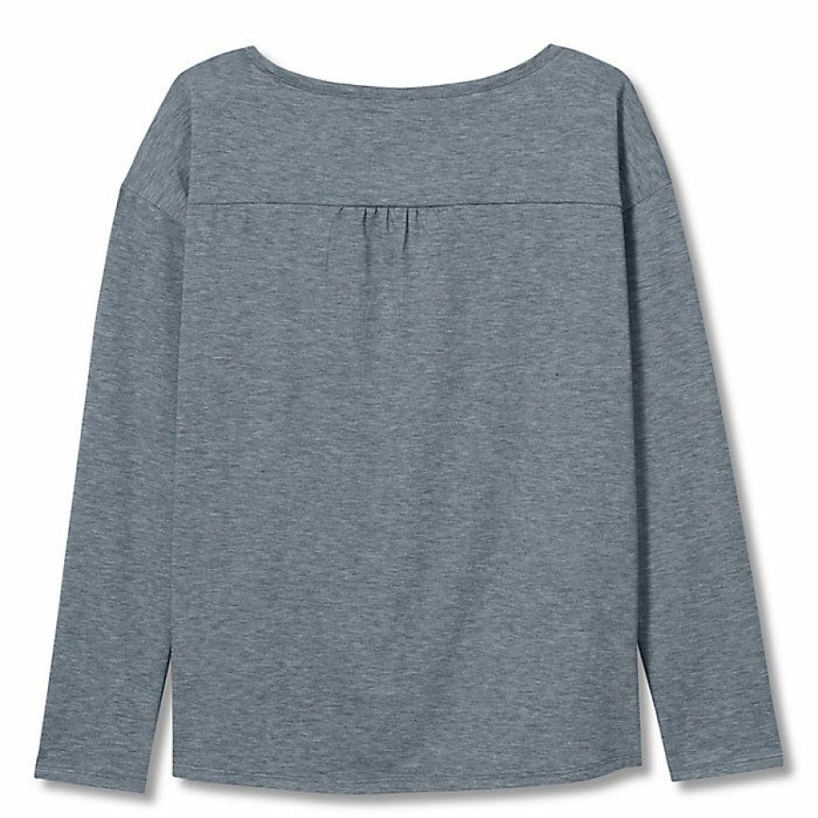 Womens Clothing * | Royal Robbins Women'S Round Trip Drirelease Ls Shirt Slate Heather