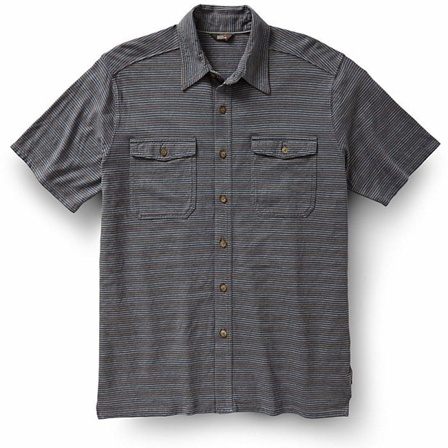 Mens Clothing * | Royal Robbins Men'S Breeze Thru Stripe Button Front Shirt Slate