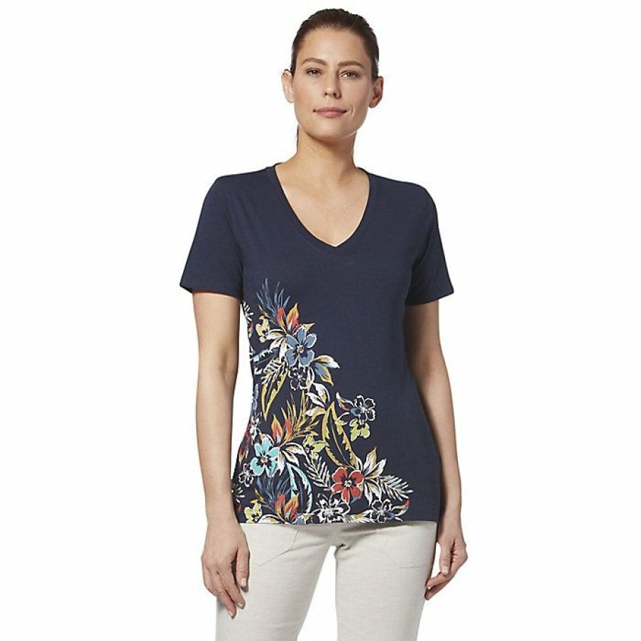 Womens Clothing * | Royal Robbins Women'S All Over Palisades Ss Top Naval