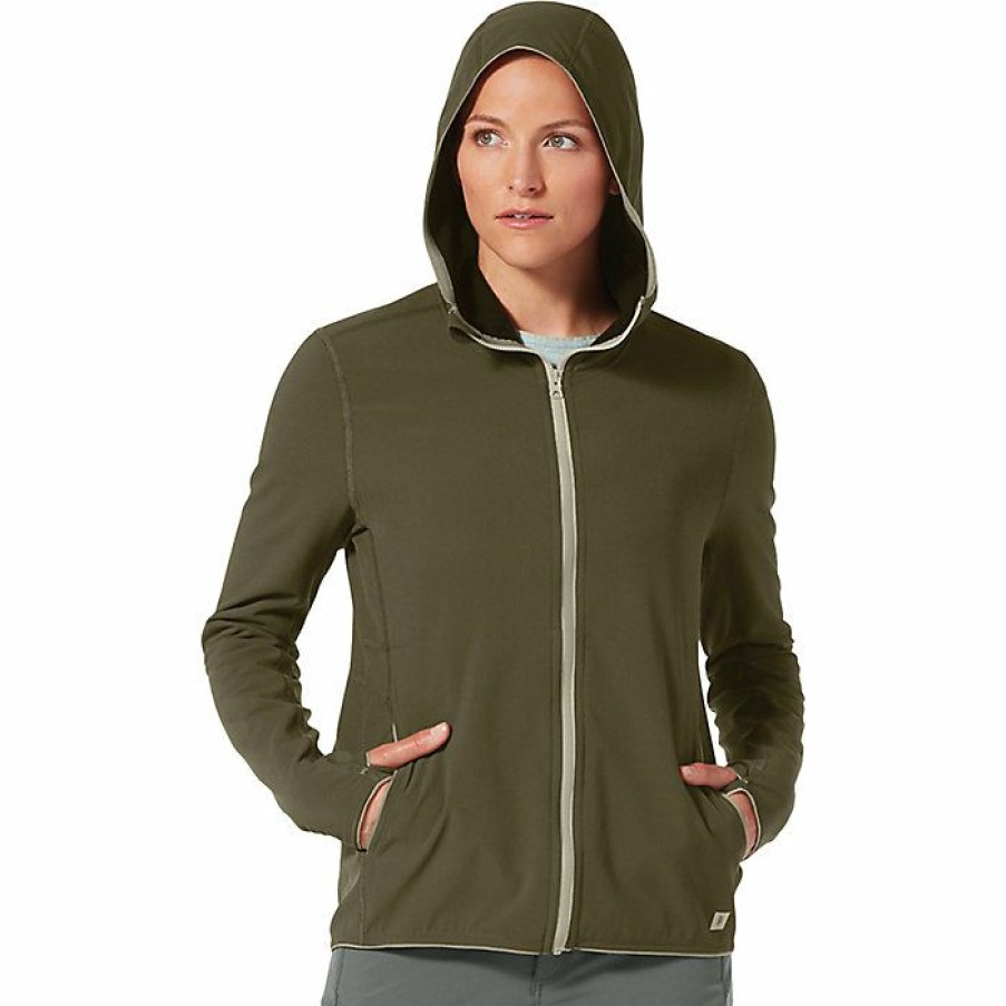 Womens Clothing * | Royal Robbins Women'S Venturelayer Fleece Hoodie Dark Olive