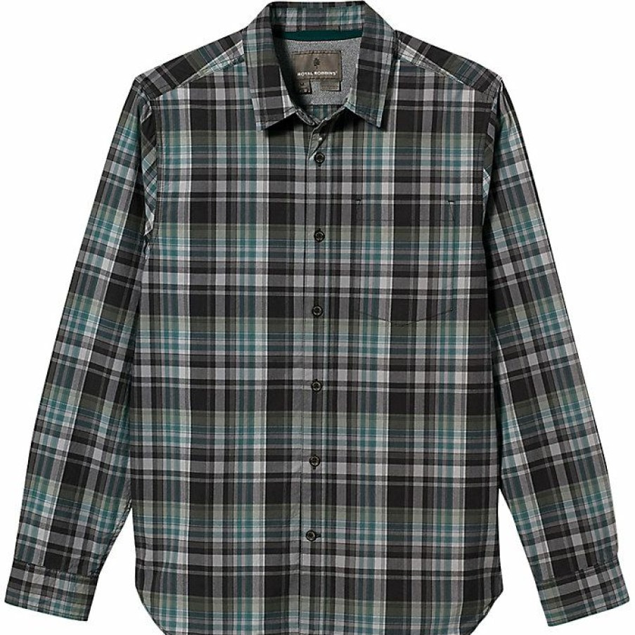 Mens Clothing * | Royal Robbins Men'S Trouvaille Plaid Ls Asphalt