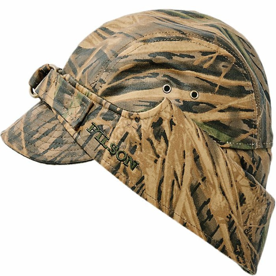 Outerwear * | Filson Tin Cloth Wildfowl Hat Shadow Grass