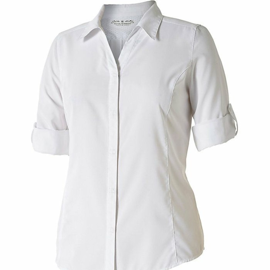 Womens Clothing * | Royal Robbins Women'S Expedition Chill Stretch 3/4 Sleeve Shirt White