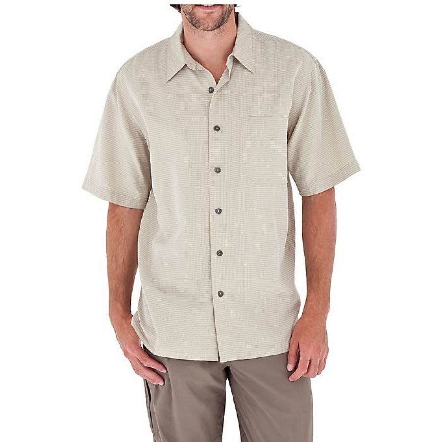 Mens Clothing * | Royal Robbins Men'S Desert Pucker S/S Top Soapstone