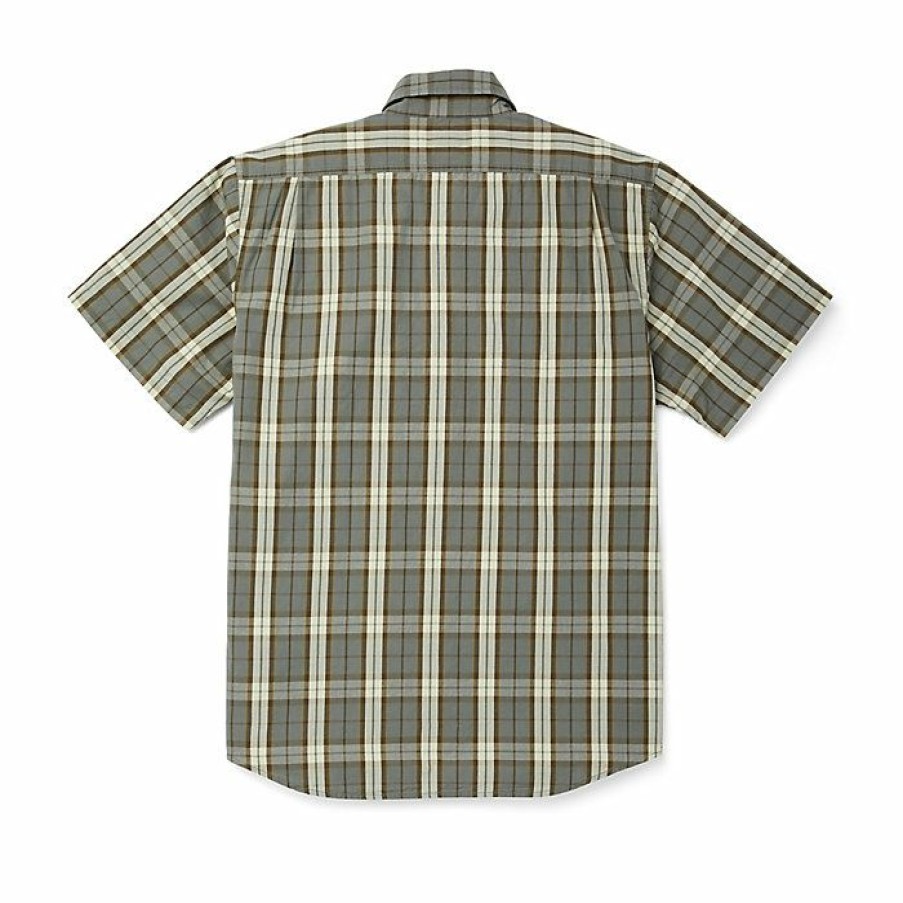 Mens Clothing * | Filson Men'S Washed Ss Feather Cloth Shirt