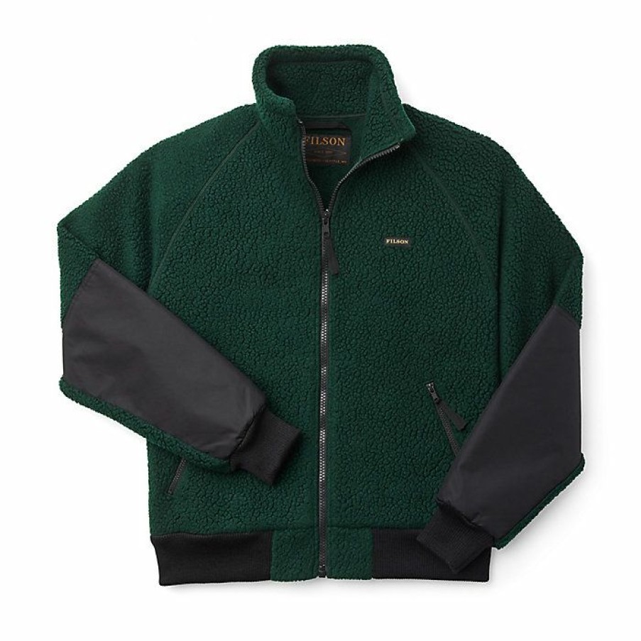 Mens Outerwear * | Filson Men'S Sherpa Fleece Jacket Fir