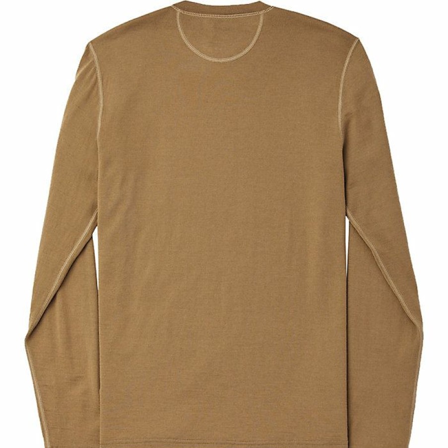 Mens Clothing * | Filson Men'S 210G Merino Ls Crew Top Rugged Tan