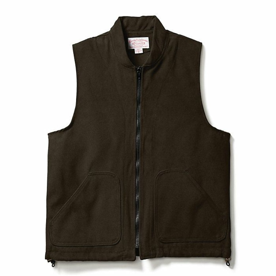 Mens Outerwear * | Filson Men'S Moleskin Vest Liner Brown