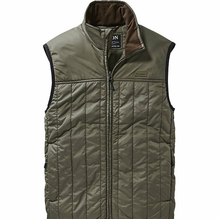 Mens Outerwear * | Filson Men'S Ultralight Vest Olive Grey