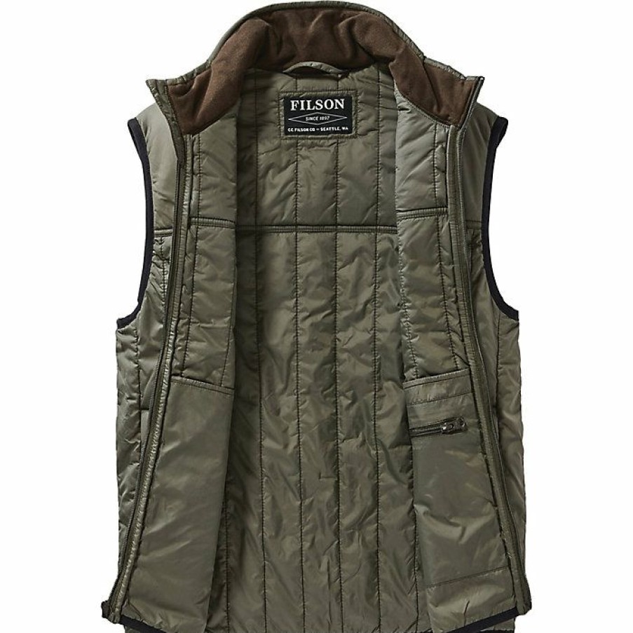 Mens Outerwear * | Filson Men'S Ultralight Vest Olive Grey