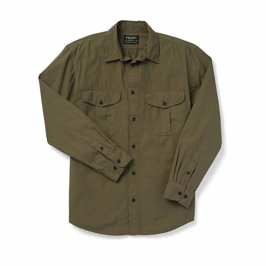 Mens Clothing * | Filson Men'S Washed Feather Cloth Shirt