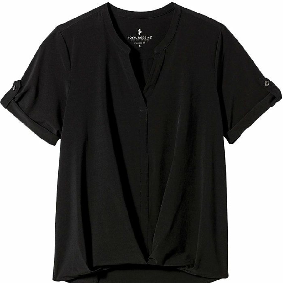 Womens Clothing * | Royal Robbins Women'S Spotless Traveler Ss Top Jet Black