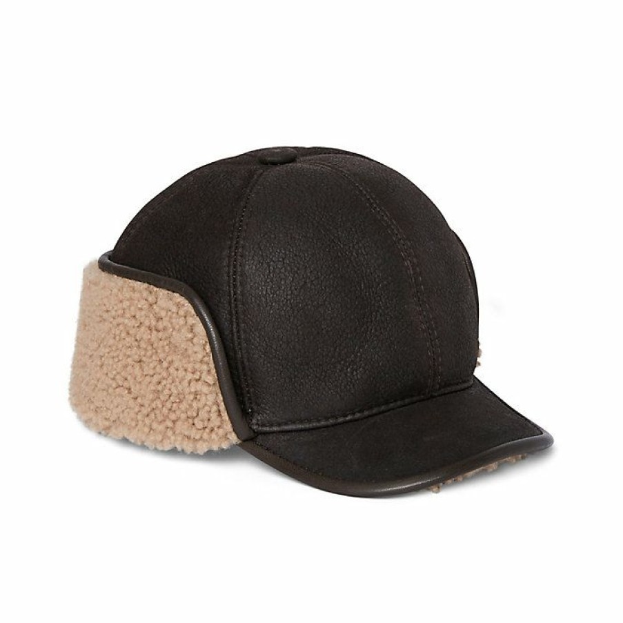 Outerwear * | Filson Sheepskin Trapper Hat Bison Brown