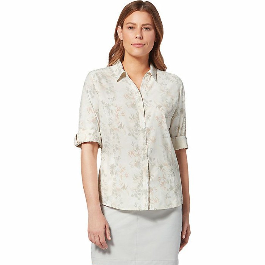 Womens Clothing * | Royal Robbins Women'S Expedition Ii Printed 3/4 Sleeve Shirt