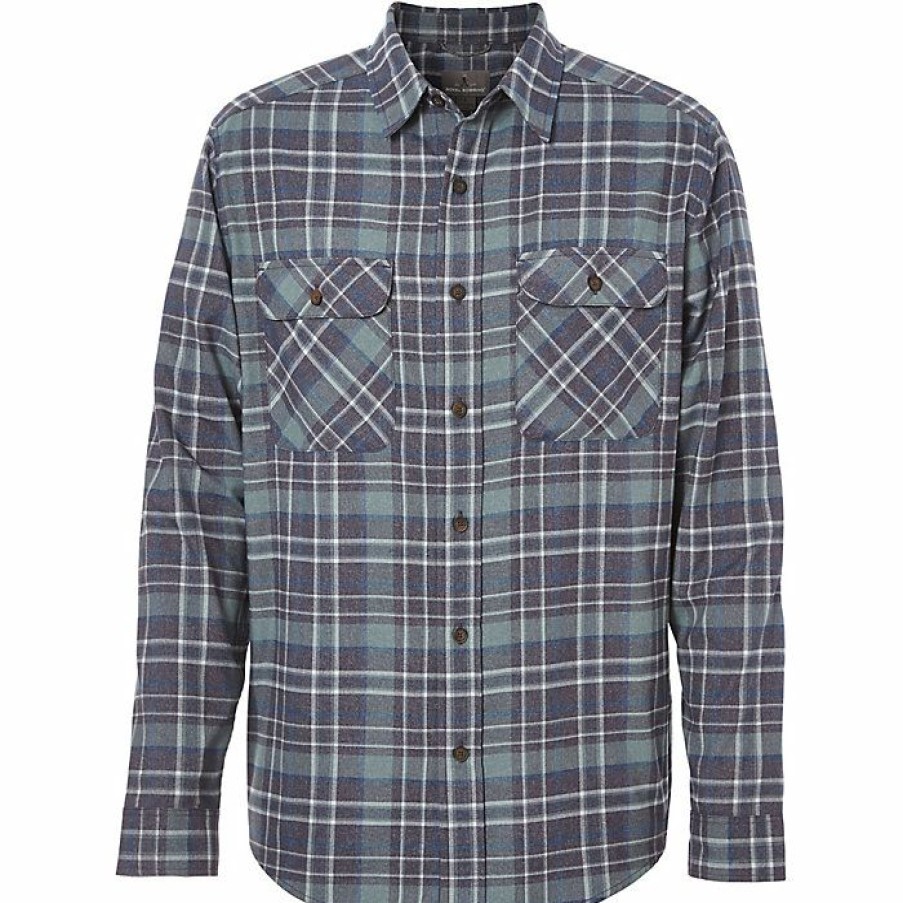 Mens Clothing * | Royal Robbins Men'S Performance Flannel Ls Plaid Shirt Nine Iron