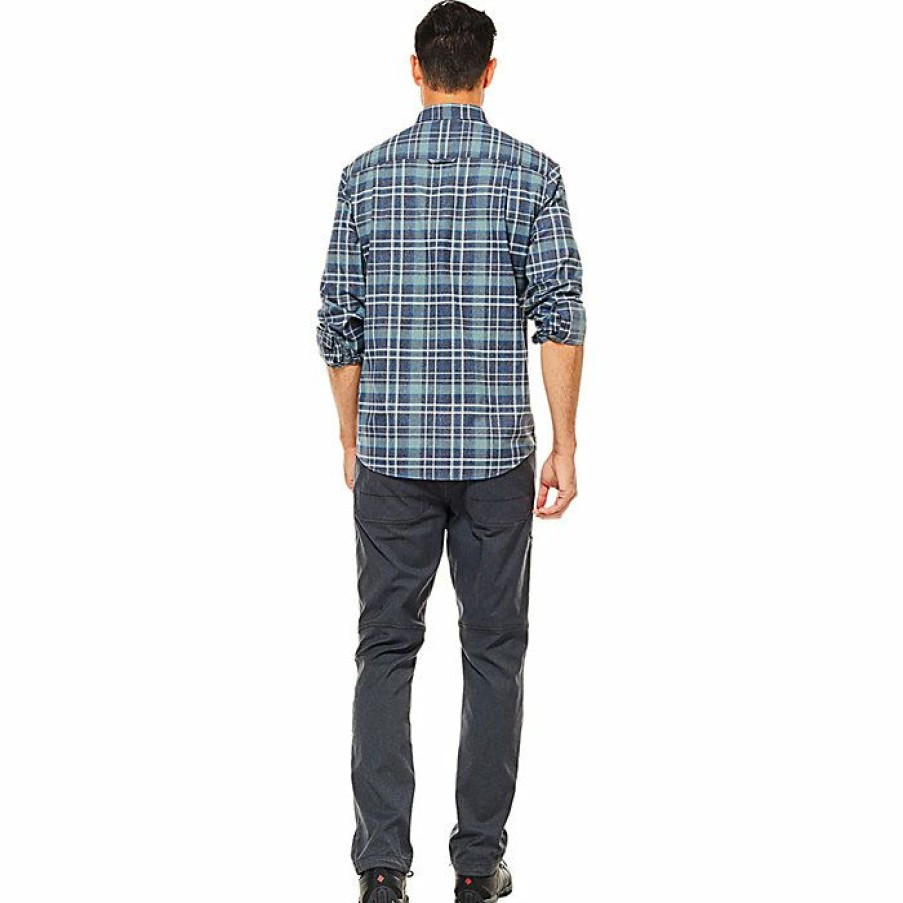 Mens Clothing * | Royal Robbins Men'S Performance Flannel Ls Plaid Shirt Nine Iron